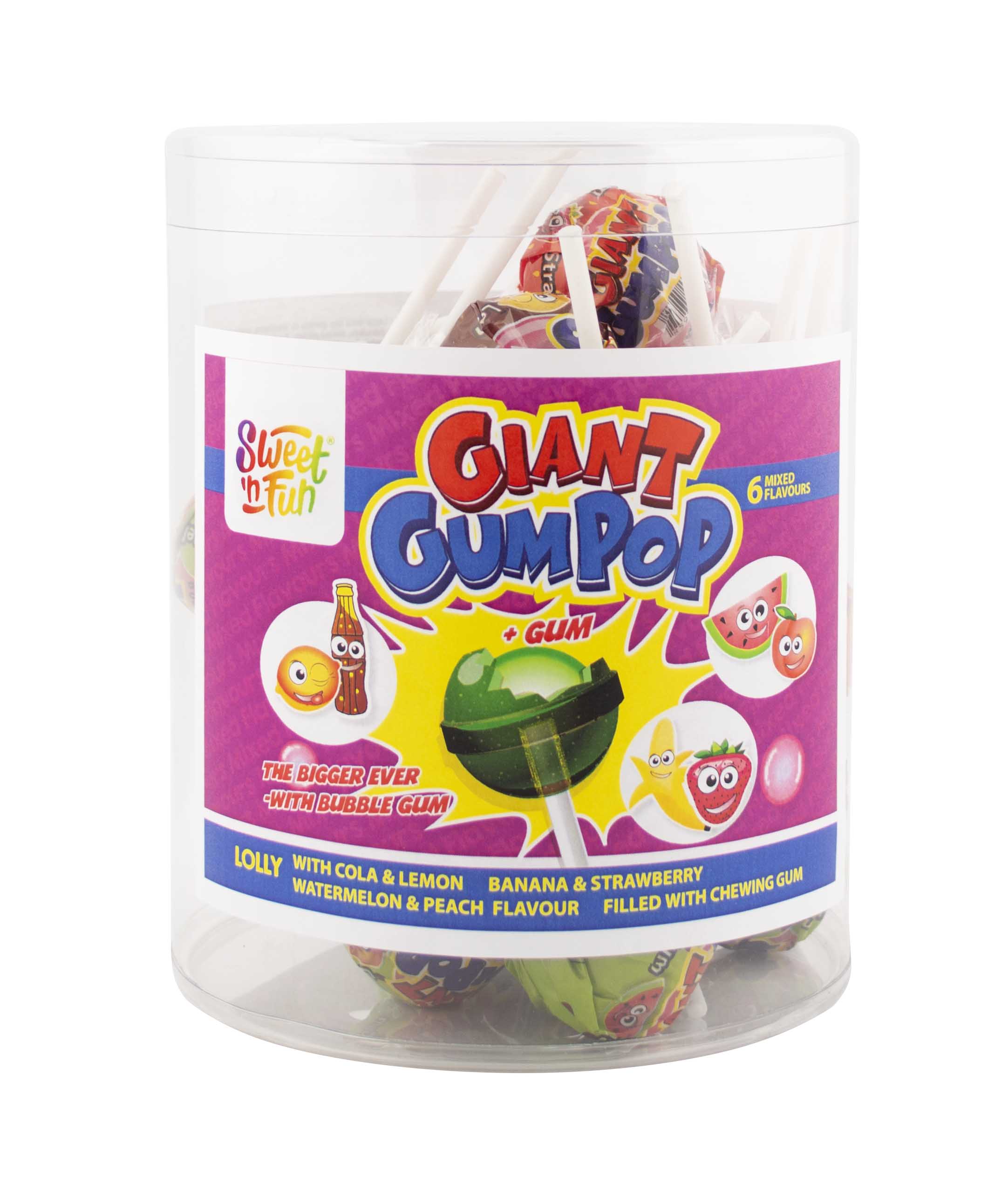 Giant Gum Pop (dóza) lízanka so žuv. - 25 ks