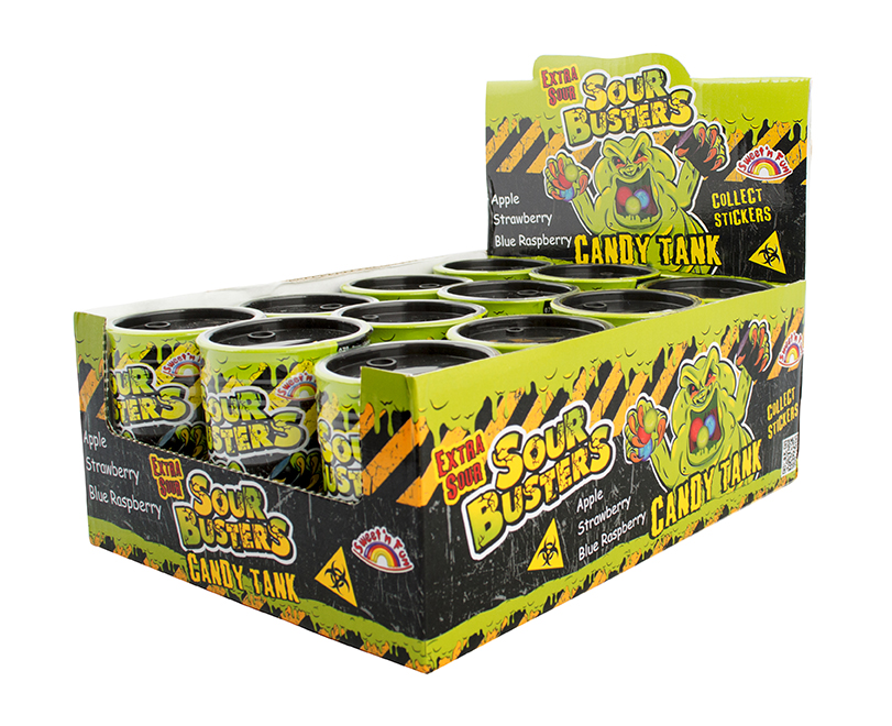 Sour Busters Candy Tank s cukr. - 12 ks