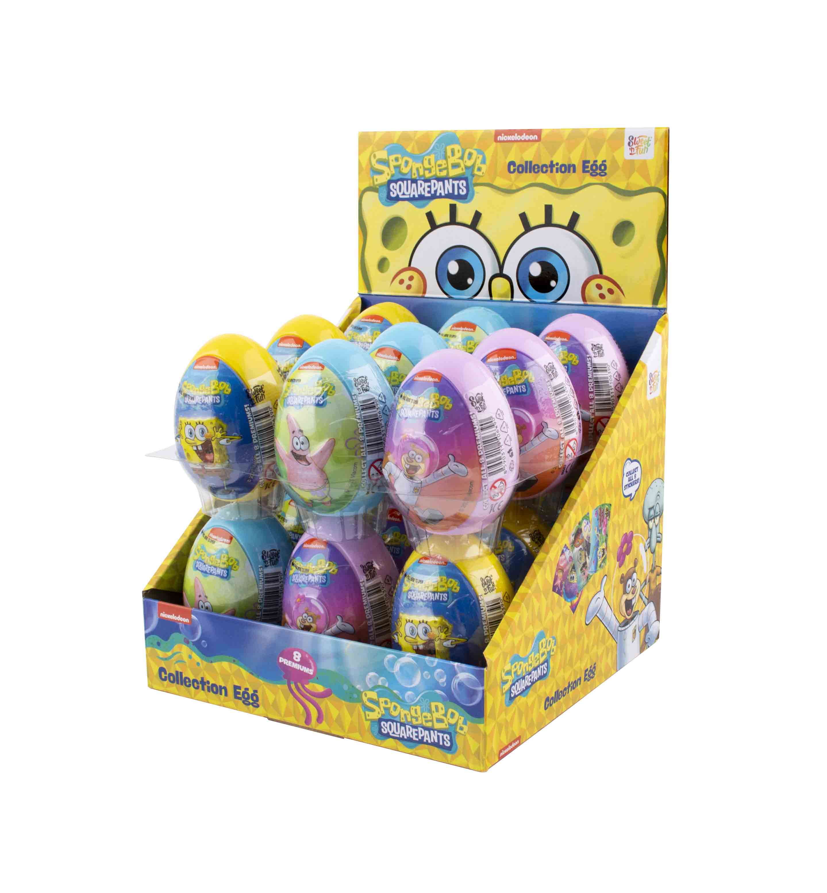 Sponge Bob Eggs s cukríkmi - 18 ks