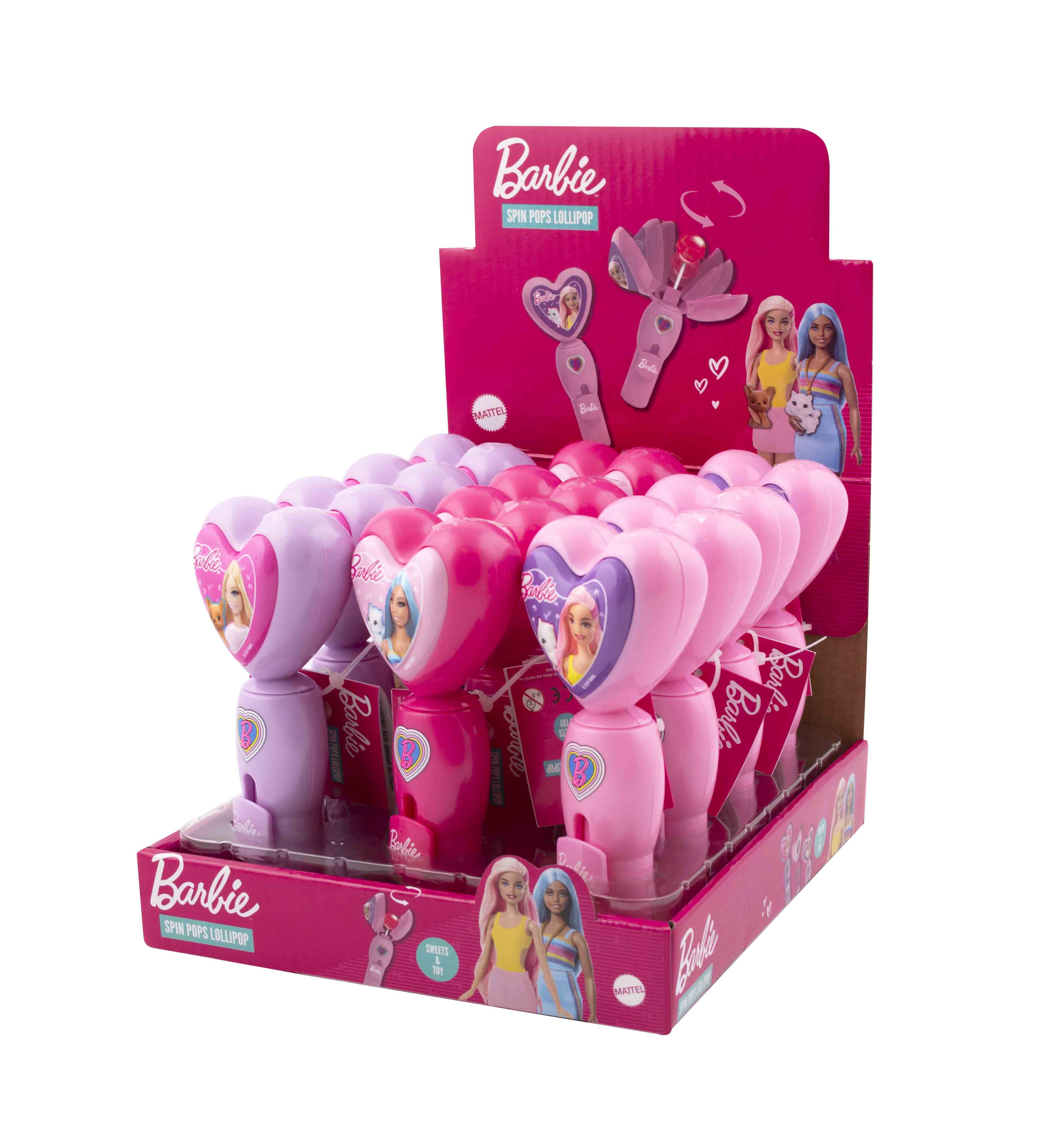 Barbie Spin Pop lízanka - 12 ks