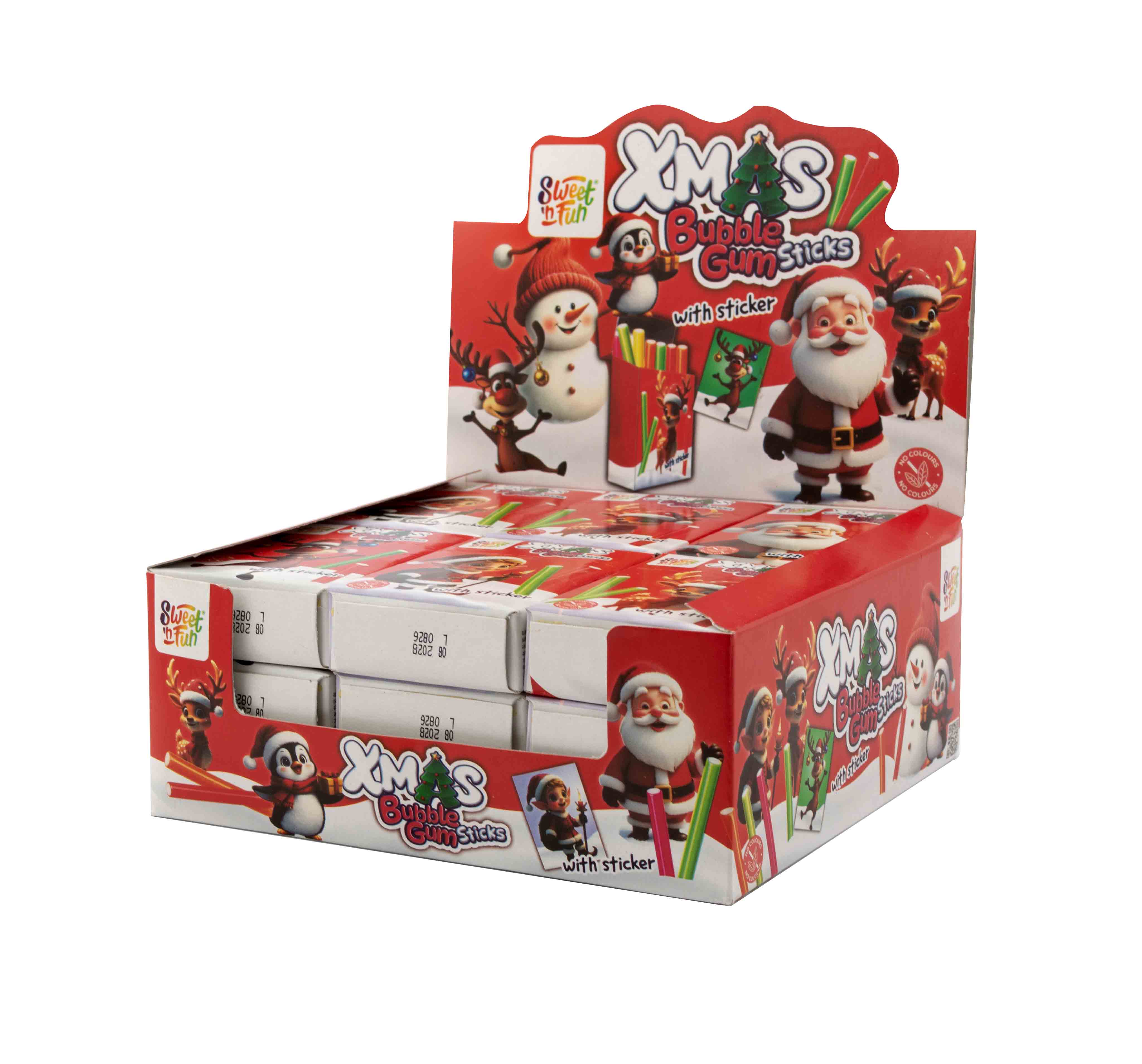Xmas Bubble Gum ceruzky žuvačky - 18 ks