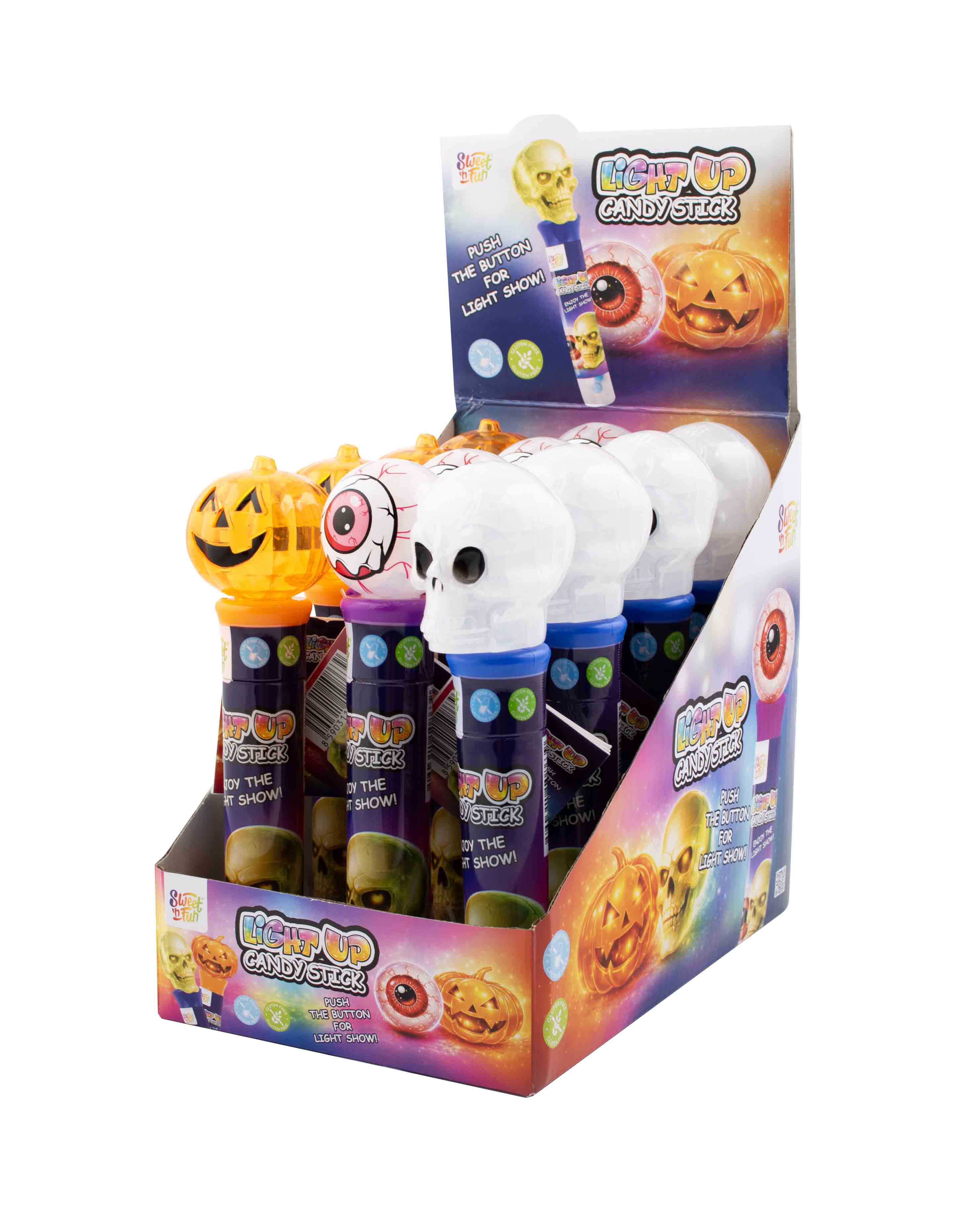 Light Up Candy Stick s cukr. - 12ks