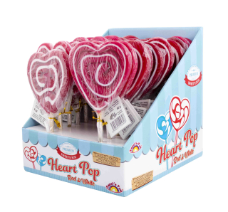 Heart pop dvojfarebná lízanka 80g